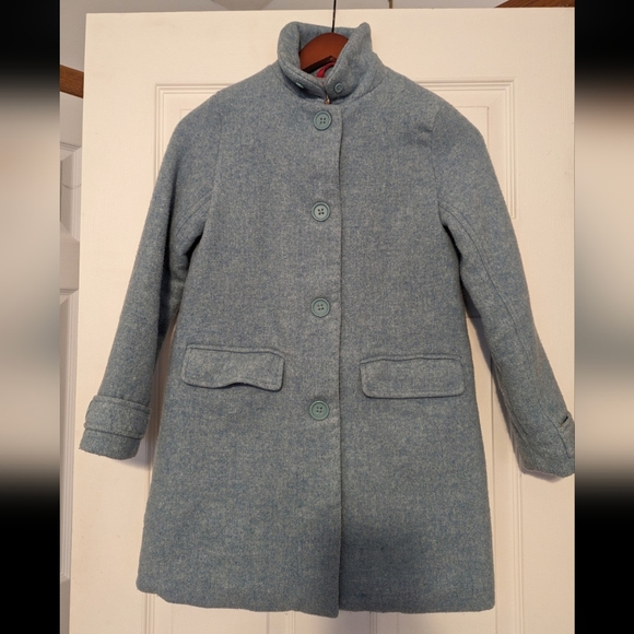 Mini Boden Wool Blend Coat with Quilted Floral Lining - Picture 7 of 8
